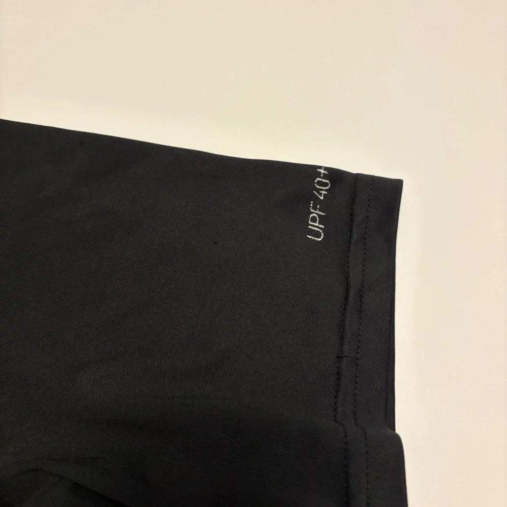 Nike Swim Rash Guard Mens L Black Dri-FIT UPF 40+ Short Sleeve Shirt